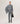 Asymmetrical merino wool poncho - Gray
