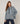 Pull oversize à capuche chiné - Bleu
