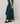 Long asymmetrical skirt in printed canvas - Blue
