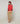 Pull col rond tricolore en laine mérinos - Orange Corail